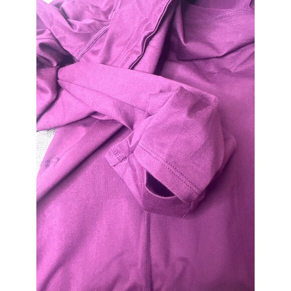 Womens 2XL Maroon Hooded Full Zip Athletic Jacket With Pockets Thumb Holes - Picture 7 of 9